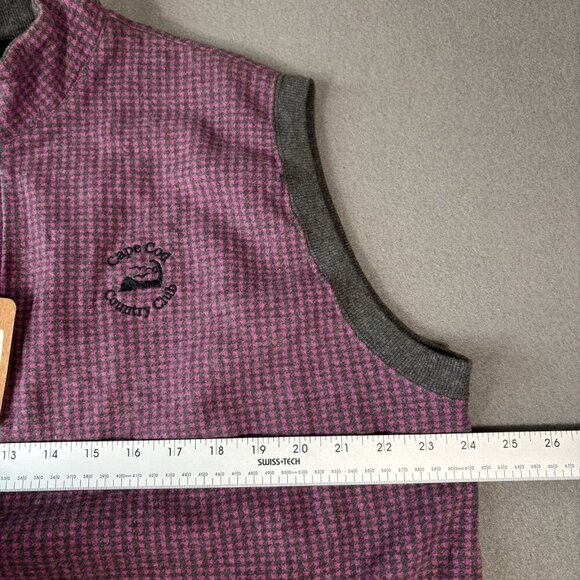Straight Down Nantucket Mens Large Pink Gray 1/4 Zip golf pullover vest NEW NWT - Picture 9 of 15